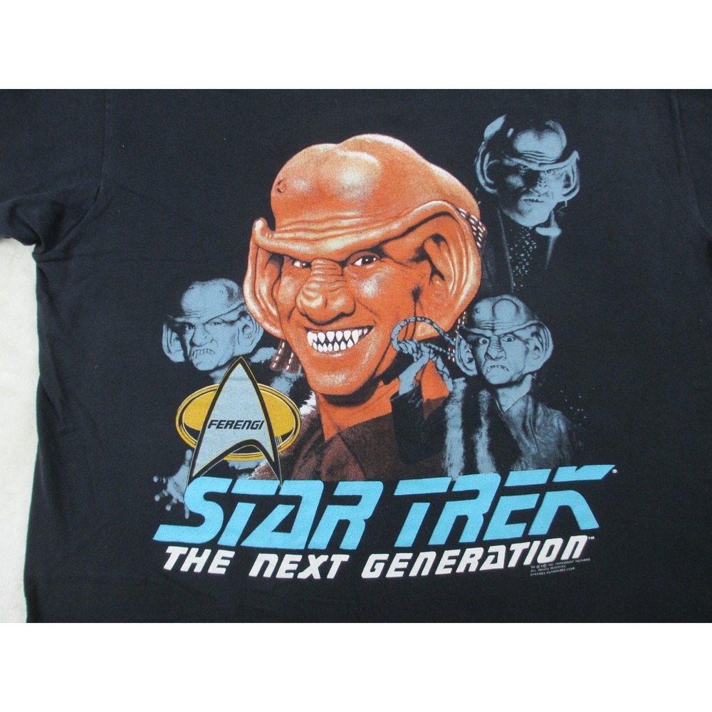 VINTAGE‎ Star Trek Shirt Mens XL Black Ferengi Next Generation Paramount 1991* - Picture 3 of 16